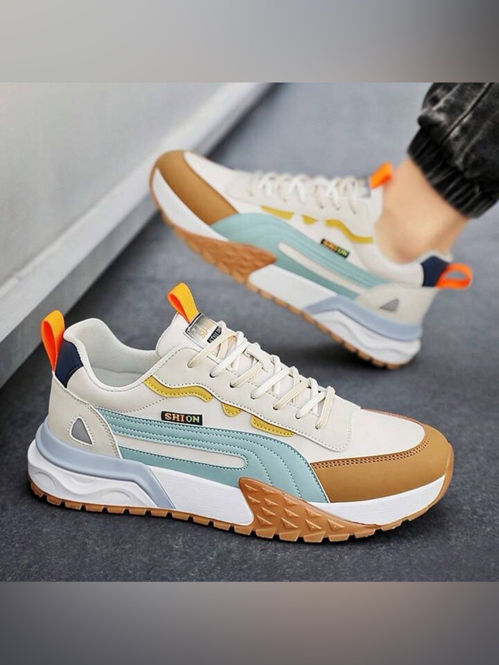 SHION Cream Multi Color Men’s Sneakers